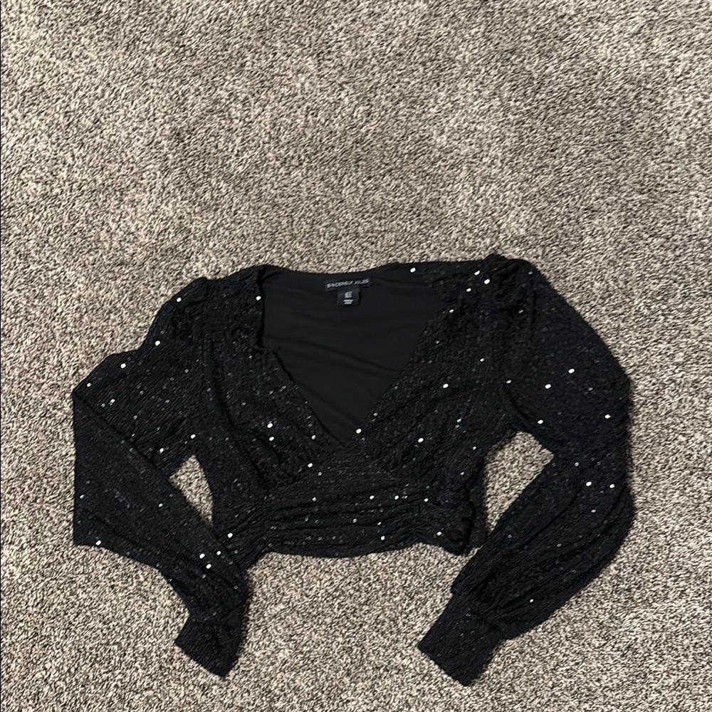 Black Sequin Women's Top